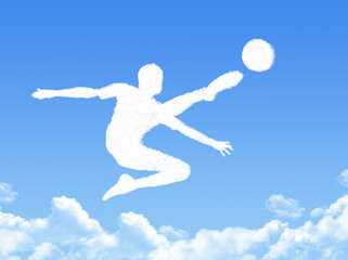 Fototapeta na wymiar football player cloud shape