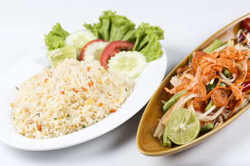 Fried rice and Thai Papaya salad