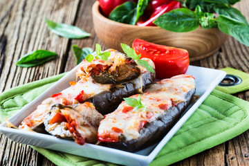 Baked stuffed eggplant