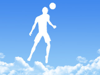 Fototapeta na wymiar football player cloud shape