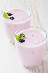 Yogurt with sweet dewberry