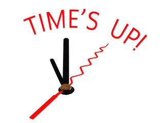 TIME'S UP! with clock concept