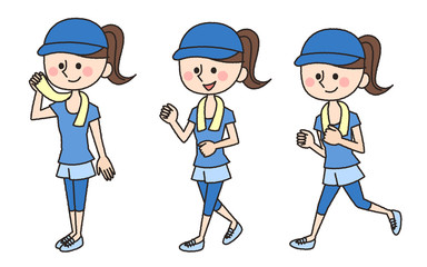 Naklejka premium ジョギング 女性