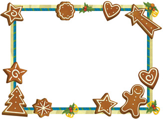 Cartoon colorful christmas frame - space for text - isolated - illustration for children