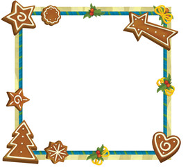 Cartoon colorful christmas frame - space for text - isolated - illustration for children
