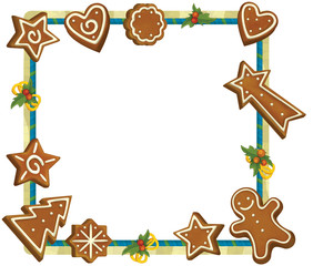 Cartoon colorful christmas frame - space for text - isolated - illustration for children