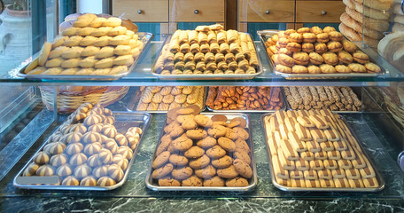 Bakery breads and Cakes in a Bakery store