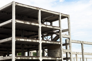 Concrete framework of the future building in the construction si