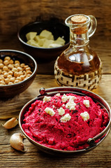 beet hummus and goat cheese