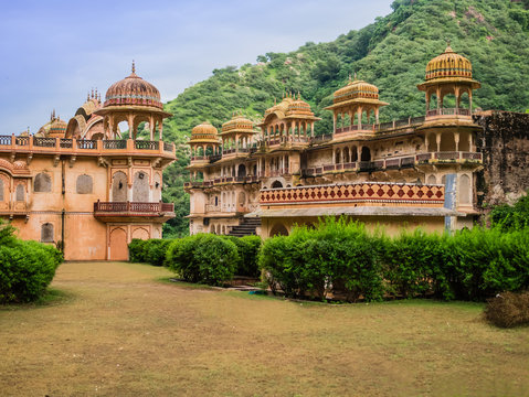 Galta Ji Mandir, the Monkey Temple near Jaipur, India