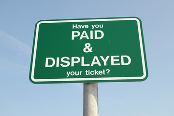 Pay and Display Car Park Sign