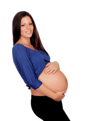 Brunette pregnant woman