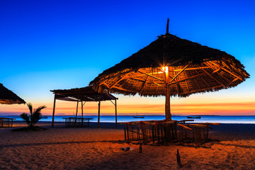 Sunset at a tropical resort