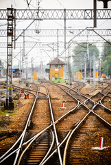 Obraz na płótnie Canvas Railway junction. Tracks and station