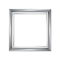 Silver picture frame, square background, vector illustration - obrazy, fototapety, plakaty