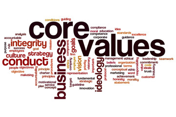 Core values word cloud