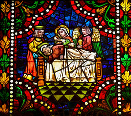Death of Maria - Stained glass in Leon, Spain
