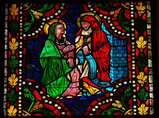 Fototapeta na wymiar Mother Mary and Elizabeth - The Visitation