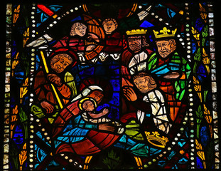 Nativity Scene - stained glass - Christmas