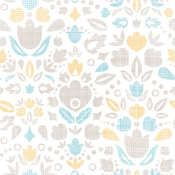 Abstract vintage ornamental tulips textile seamless pattern