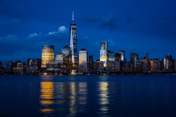 Papier Peint photo Lavable New York Horizon du centre-ville de New York City Manhattan avec des gratte-ciel