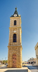 Fototapeta na wymiar The famous Jaffa Clock Tower