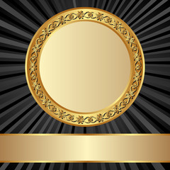black background with golden frame