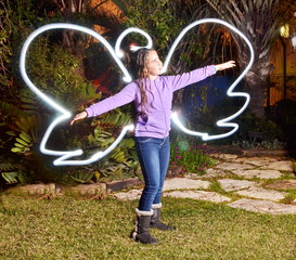 Teenage angel (light painting)