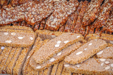 Closeup of the brown sweets