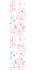 Abstract textile colorful flowers vertical border seamless