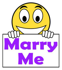 Marry Me On Sign Means Wedding Proposal