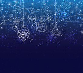 winter christmas background with balls