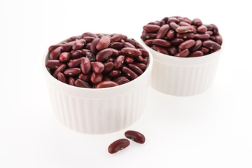 Red beans kidney isolated on white background