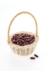 Fototapeta na wymiar Red beans kidney isolated on white background