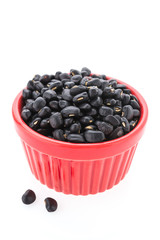Black beans isolated on white background