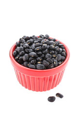 Black beans isolated on white background