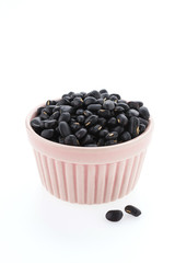 Black beans isolated on white background