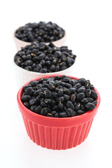 Black beans isolated on white background