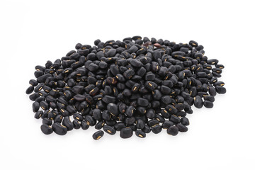 Black beans isolated on white background