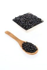 Black beans isolated on white background