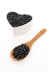 Black beans isolated on white background