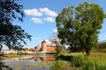 The powerful walls of the Kremlin. Kolomna. Russia