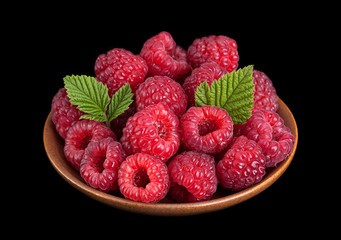 Raspberry fruit in plate
