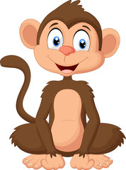 Obraz premium Cartoon monkey sitting
