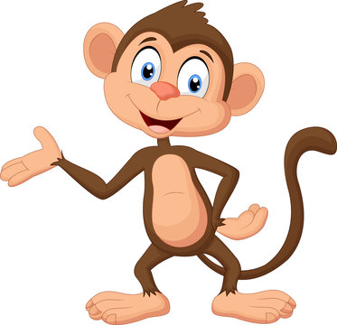 Cartoon monkey presenting
