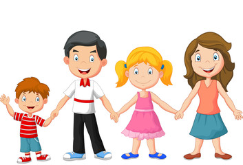 Obraz premium Happy family holding hands
