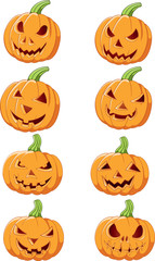 Set of Halloween pumpkin