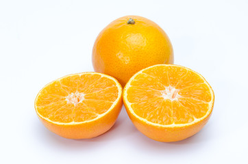 Fototapeta na wymiar orange sliced on background