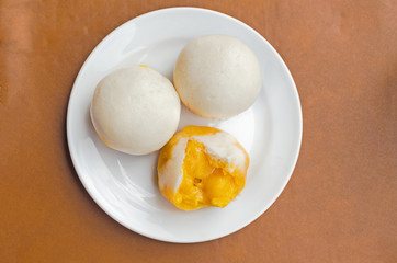 Dim Sum in white dish Steamed Bow