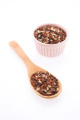 Rice brown isolated on white background